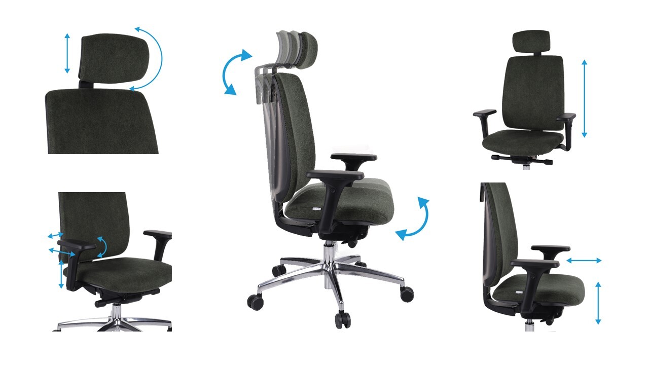 Ergonomiczny fotel biurowy z wieloma opcjami regulacji Valio
