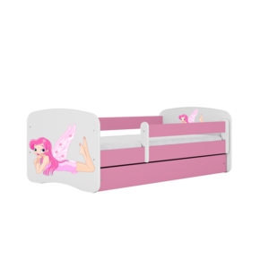 Łóżeczko dziecięce z szufladą Babydreams biało/różowe